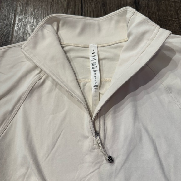 Lululemon Women's Cream ivory Quarter-Zip Top sweater thumb sleeve size 4 - Picture 6 of 11